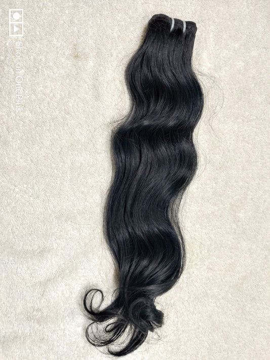 Natural Black Body Wavy Remy Human Hair Extensions - Curly Hair Suppliers