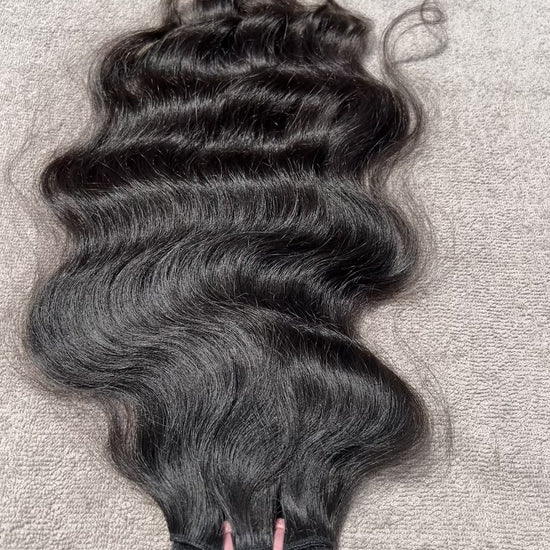 Natural Wavy Hair Machine Weft Bundles