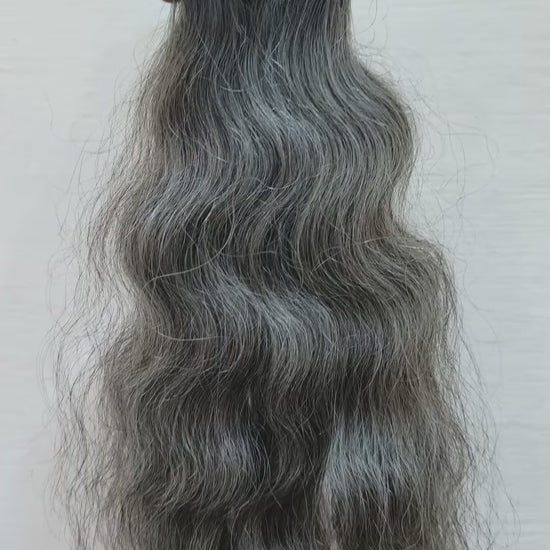 Natural Grey Salt and Pepper human hair bundles