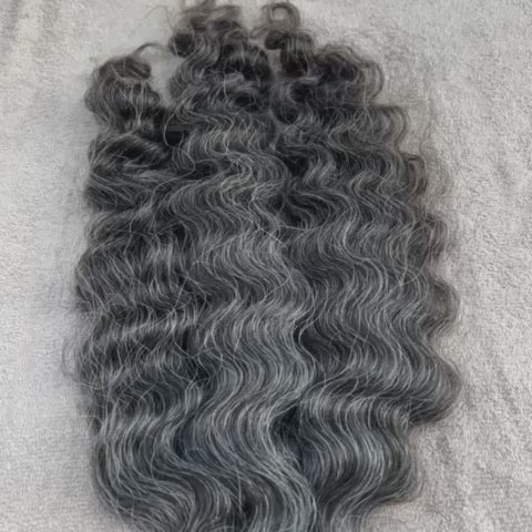 Grey Deep Curly Human Hair Bundles